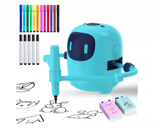 Інтерактивний Робот для малювання для дітей зі 150 картками для взаємодії та 17 кольоровими ручками